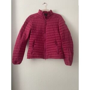 Chamonix Collection Puffer Jacket Magenta Pink Quilted Down Feather Blend Size M